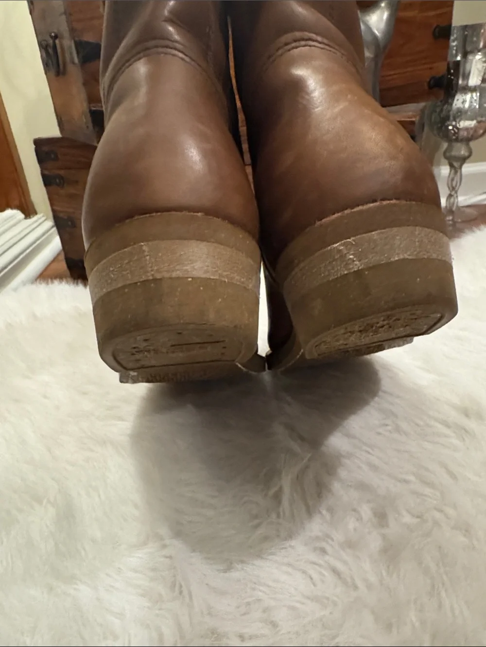 Red Wing Vintage Men's Tan Leather Pull-On  Boots 1187 Made in USA pre-owned.